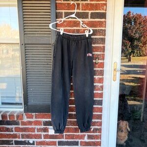 Brandy Melville Black Joggers with “New York” Embroidery w/Pockets